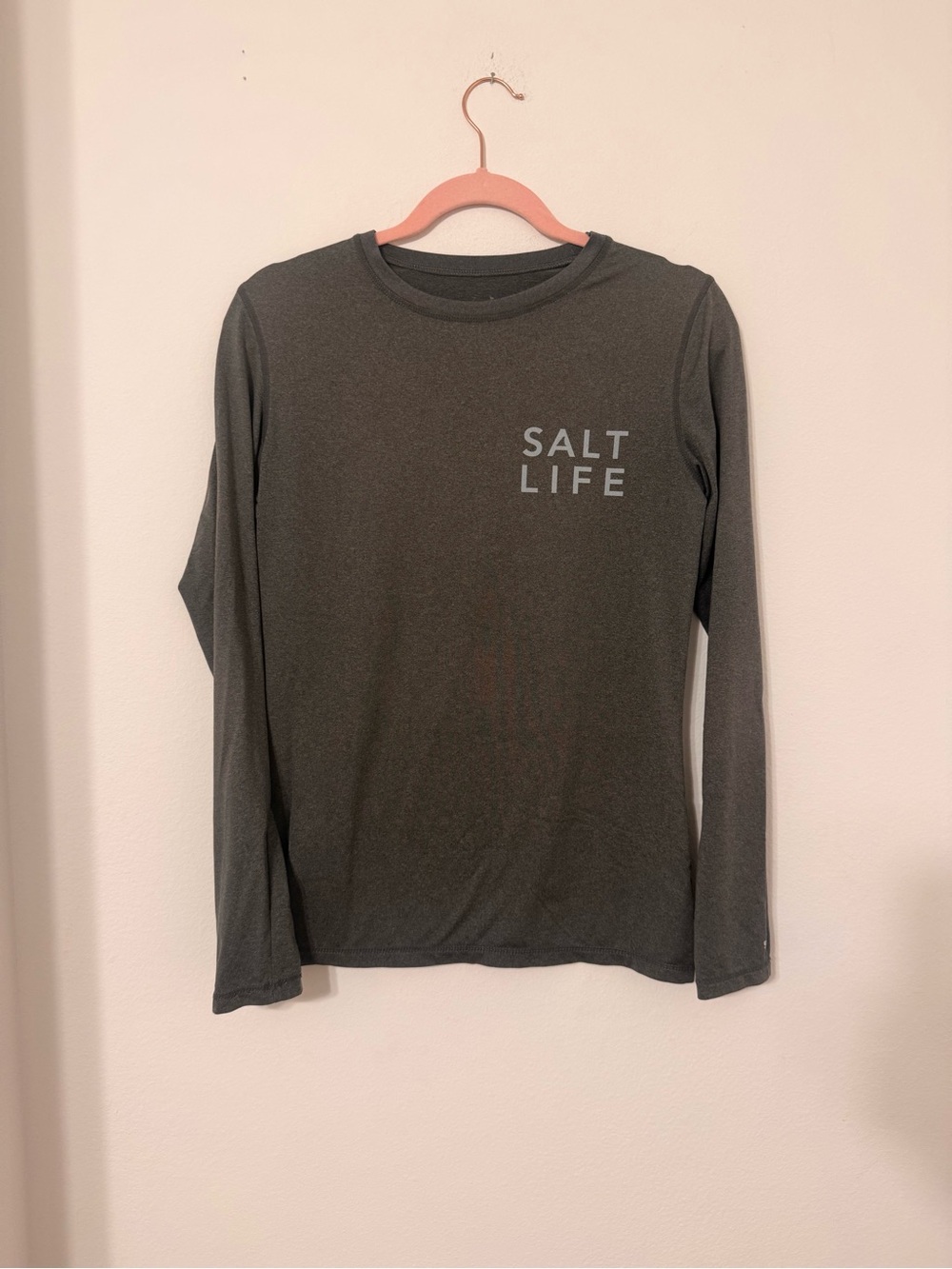 Salt Life Women’s Small Gray Performance Long Sleeve Shirt UV Fishing Beach
